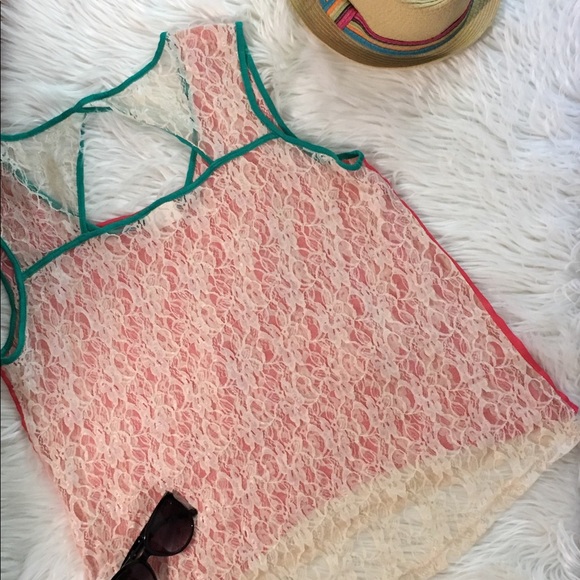 👑YUA LACE ORANGE TANK TOP👑 - Picture 2 of 4
